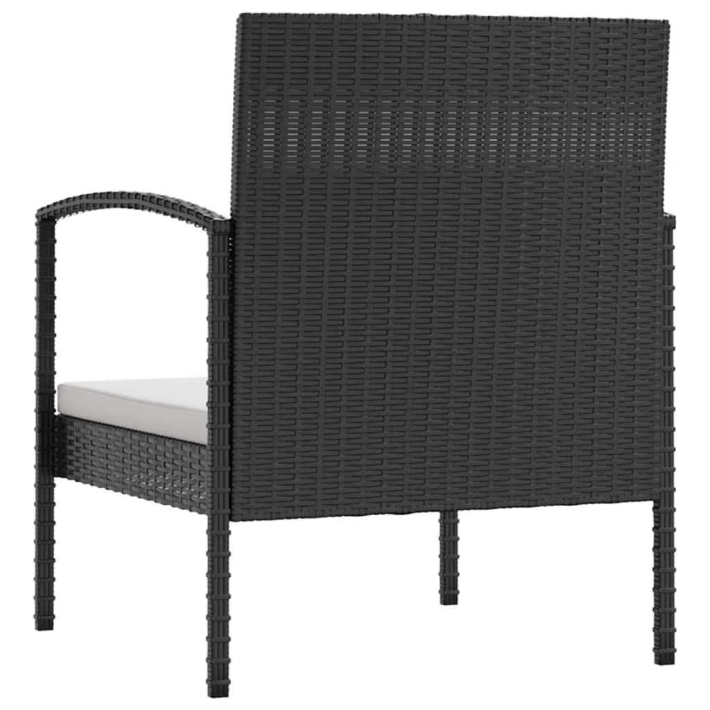 vidaXL 8 Piece Garden Lounge Set with Cushions Poly Rattan Black