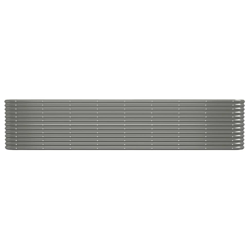 vidaXL Garden Raised Bed Powder-Coated Steel 332x40x68 cm Grey