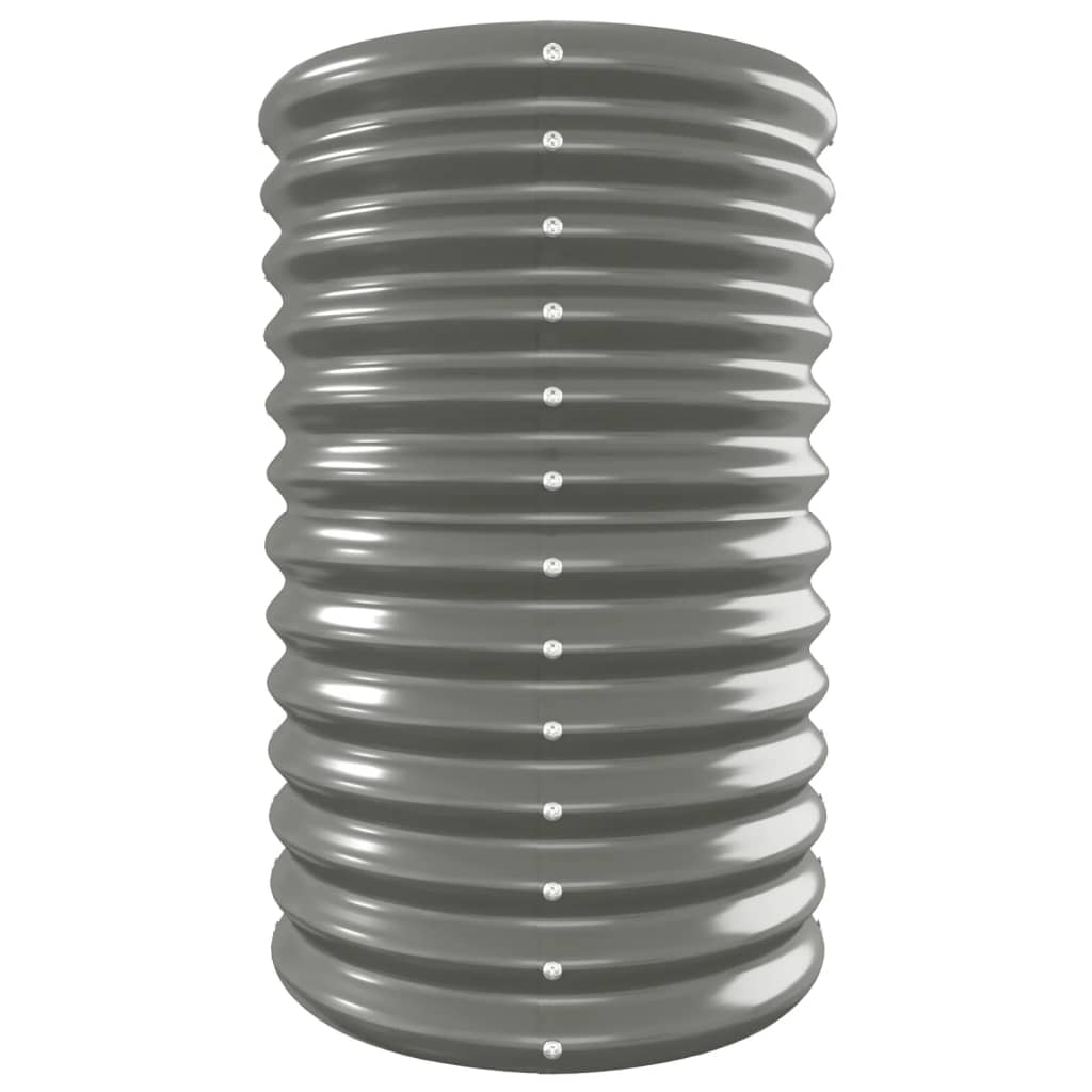 vidaXL Garden Raised Bed Powder-Coated Steel 332x40x68 cm Grey