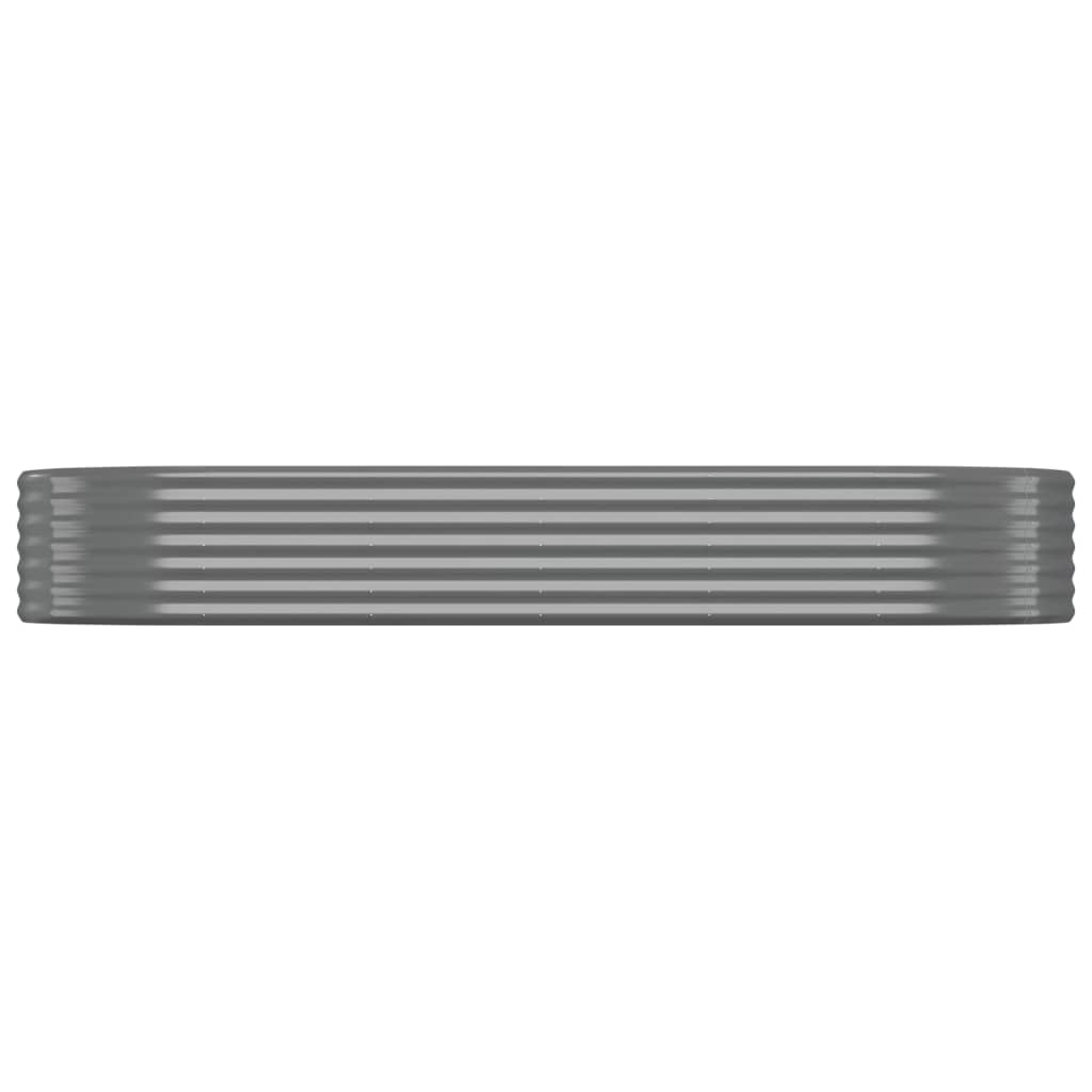 vidaXL Garden Raised Bed Powder-Coated Steel 249x100x36 cm Grey