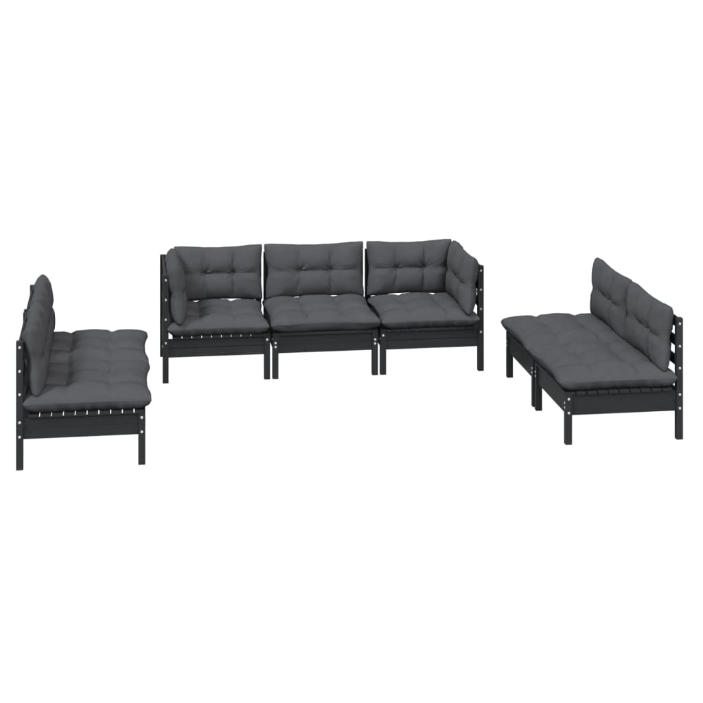 vidaXL 7 Piece Garden Lounge Set with Cushions Solid Pinewood