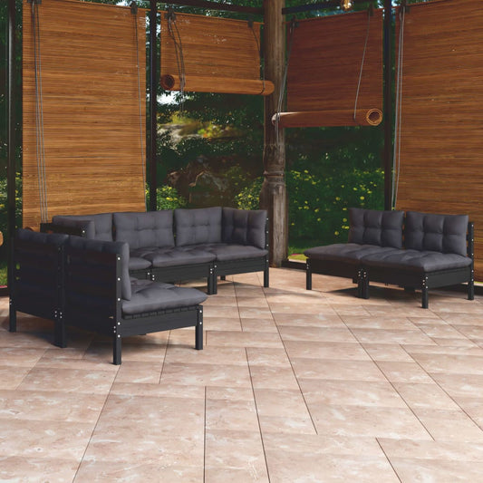 vidaXL 7 Piece Garden Lounge Set with Cushions Solid Pinewood