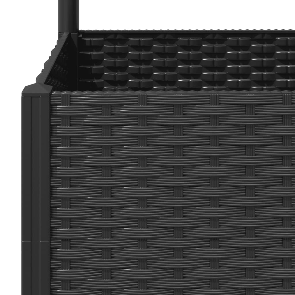 vidaXL Garden Planter with Trellis Black 80x40x136 cm PP