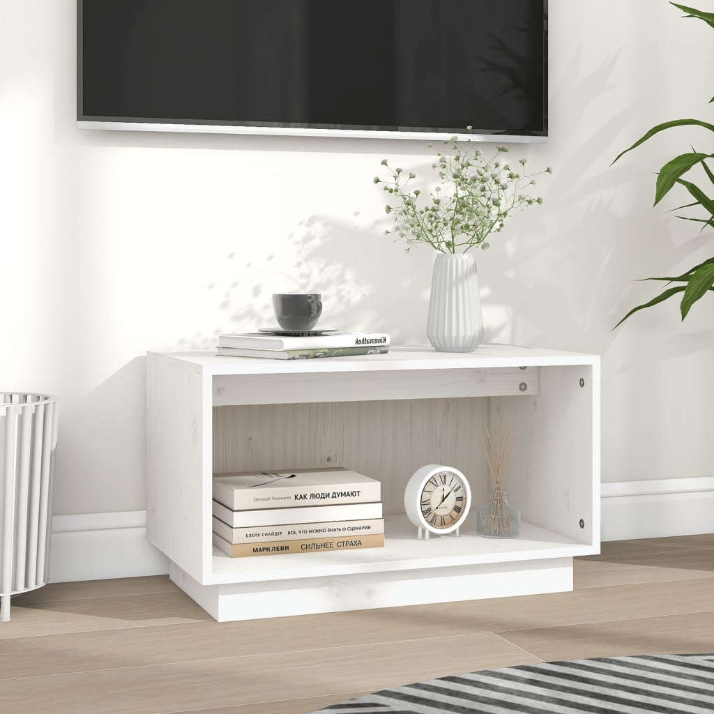 vidaXL TV Cabinet White 60x35x35 cm Solid Wood Pine