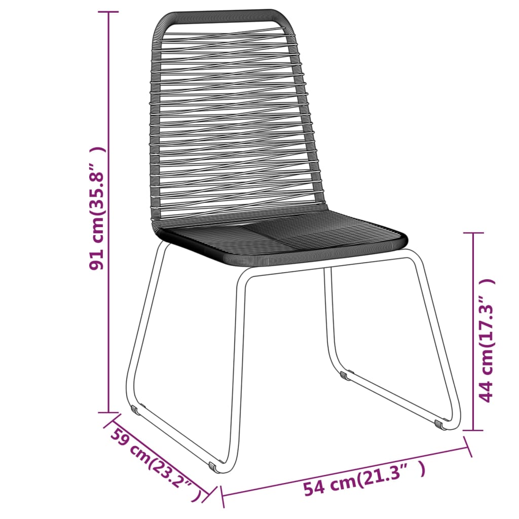 vidaXL 9 Piece Garden Dining Set Black