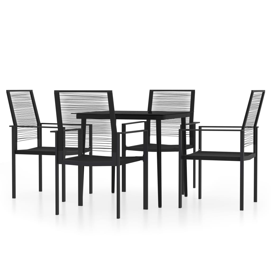 vidaXL 5 Piece Garden Dining Set Black