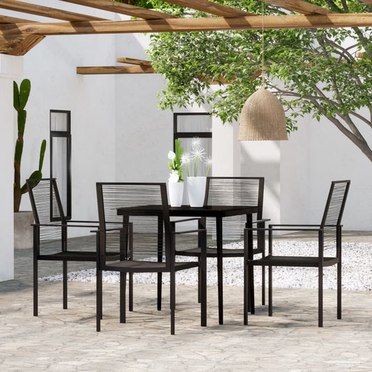 vidaXL 5 Piece Garden Dining Set Black