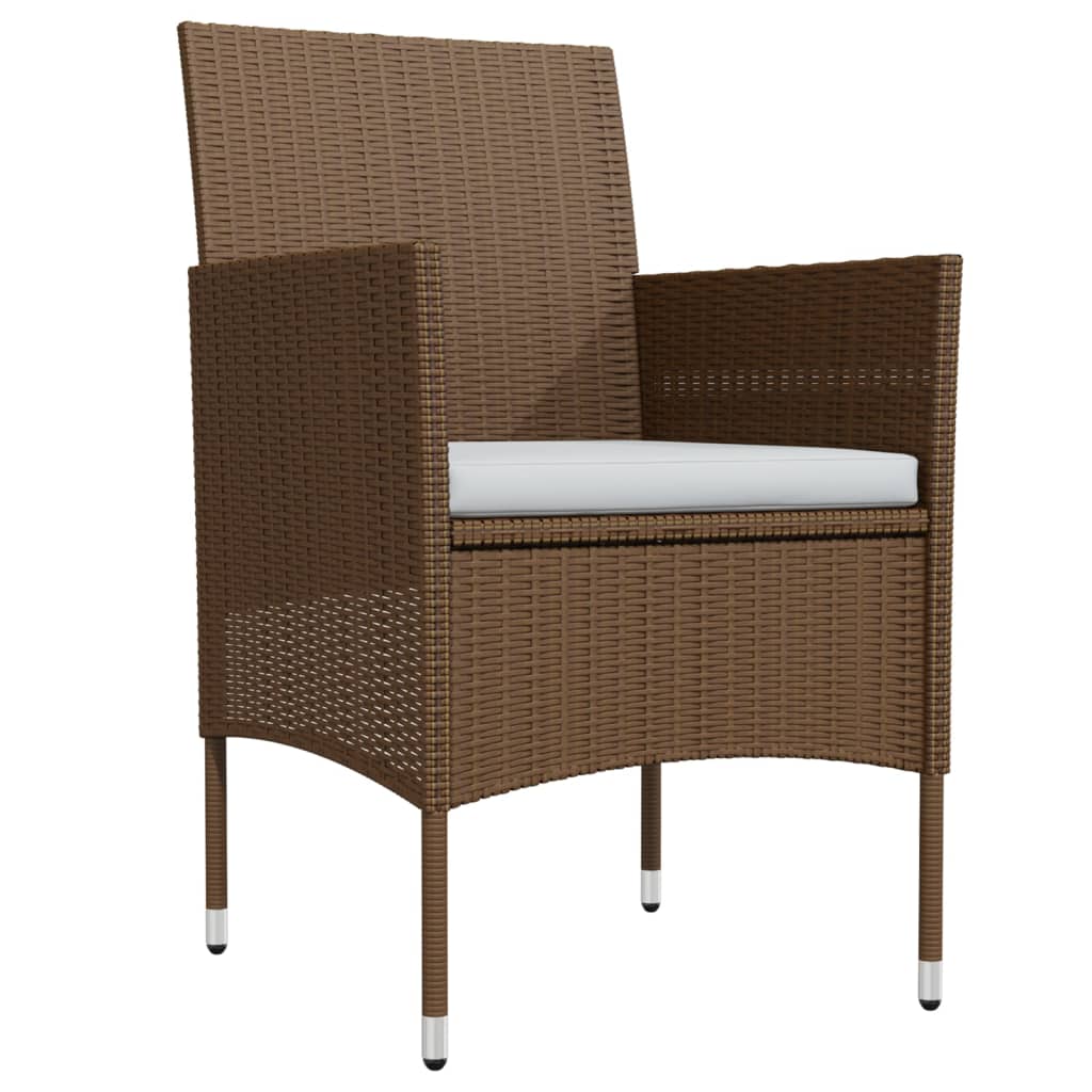 vidaXL 9 Piece Garden Dining Set with Cushions Brown and Black