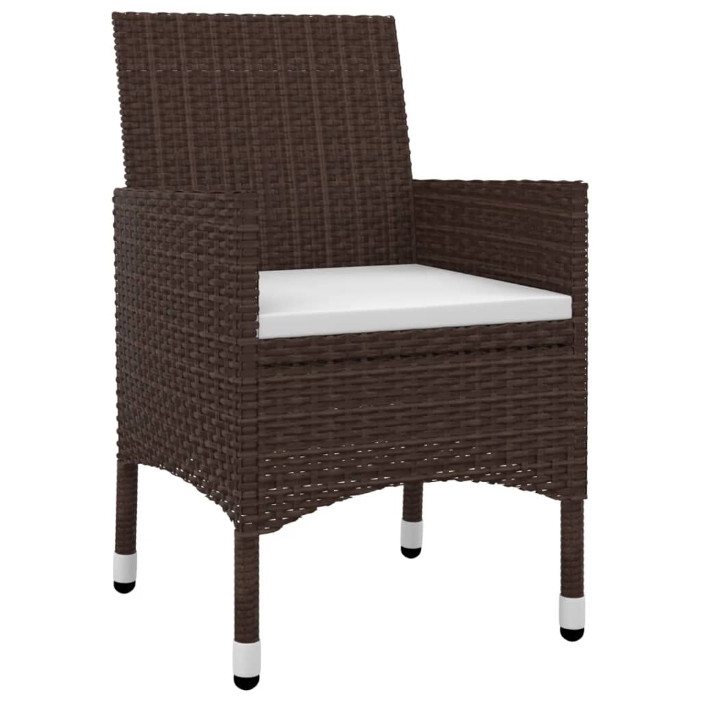 vidaXL 9 Piece Garden Dining Set with Cushions Poly Rattan and Glass