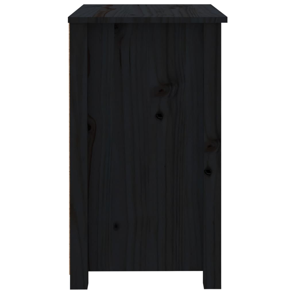 vidaXL Bedside Cabinet Black 50x35x61.5 cm Solid Wood Pine