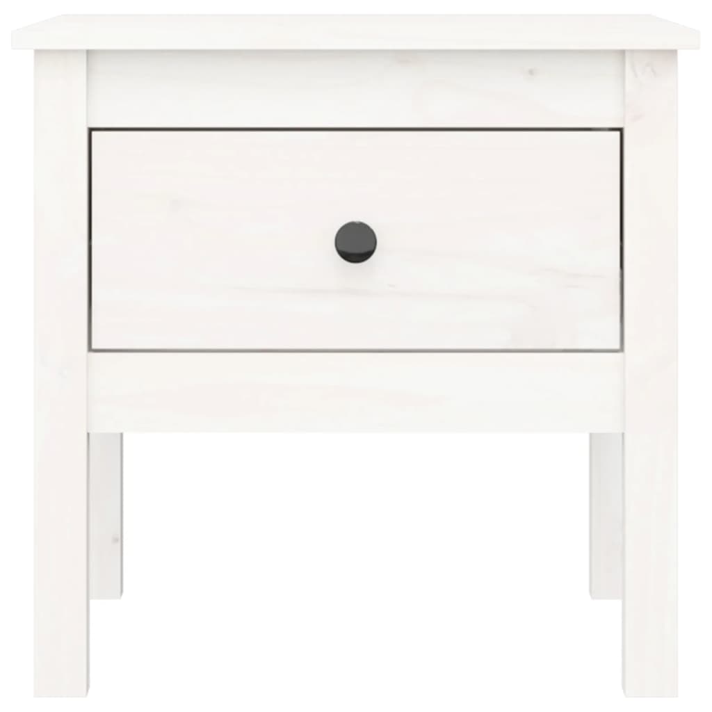 vidaXL Side Table White 50x50x49 cm Solid Wood Pine