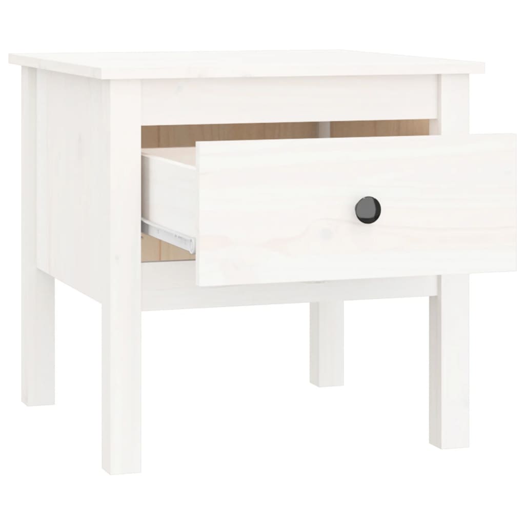 vidaXL Side Table White 50x50x49 cm Solid Wood Pine