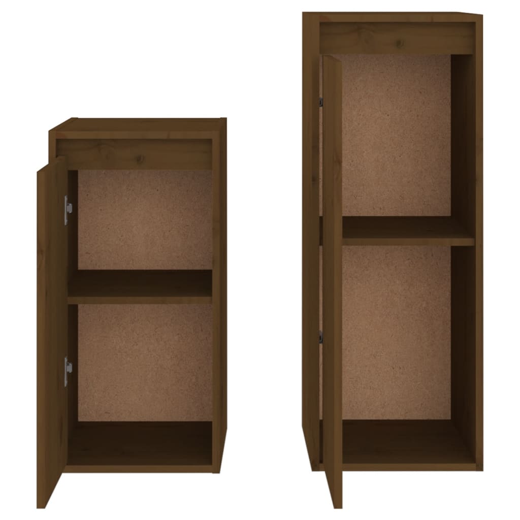 vidaXL TV Cabinets 2 pcs Honey Brown Solid Wood Pine