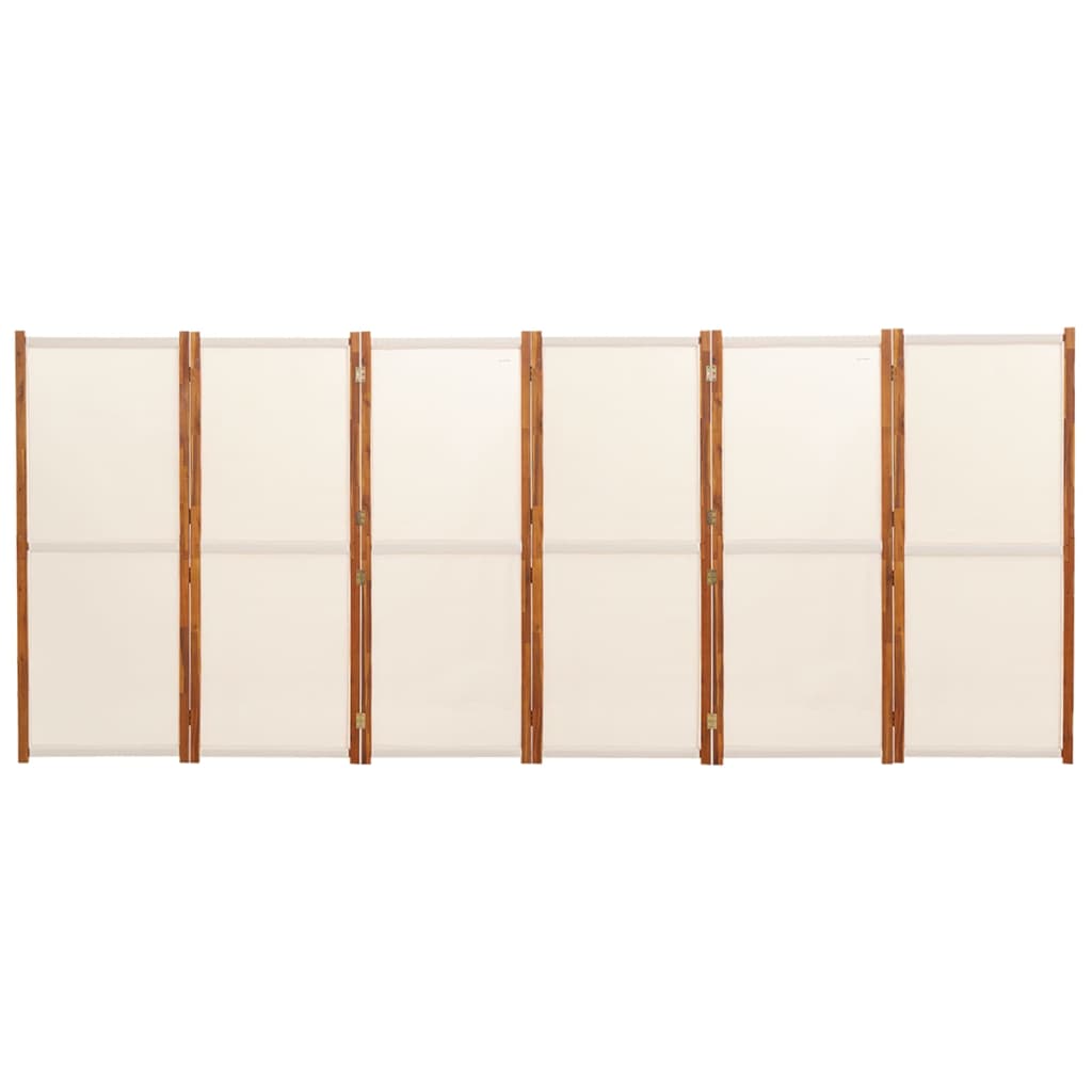 vidaXL 6-Panel Room Divider Cream White 420x180 cm