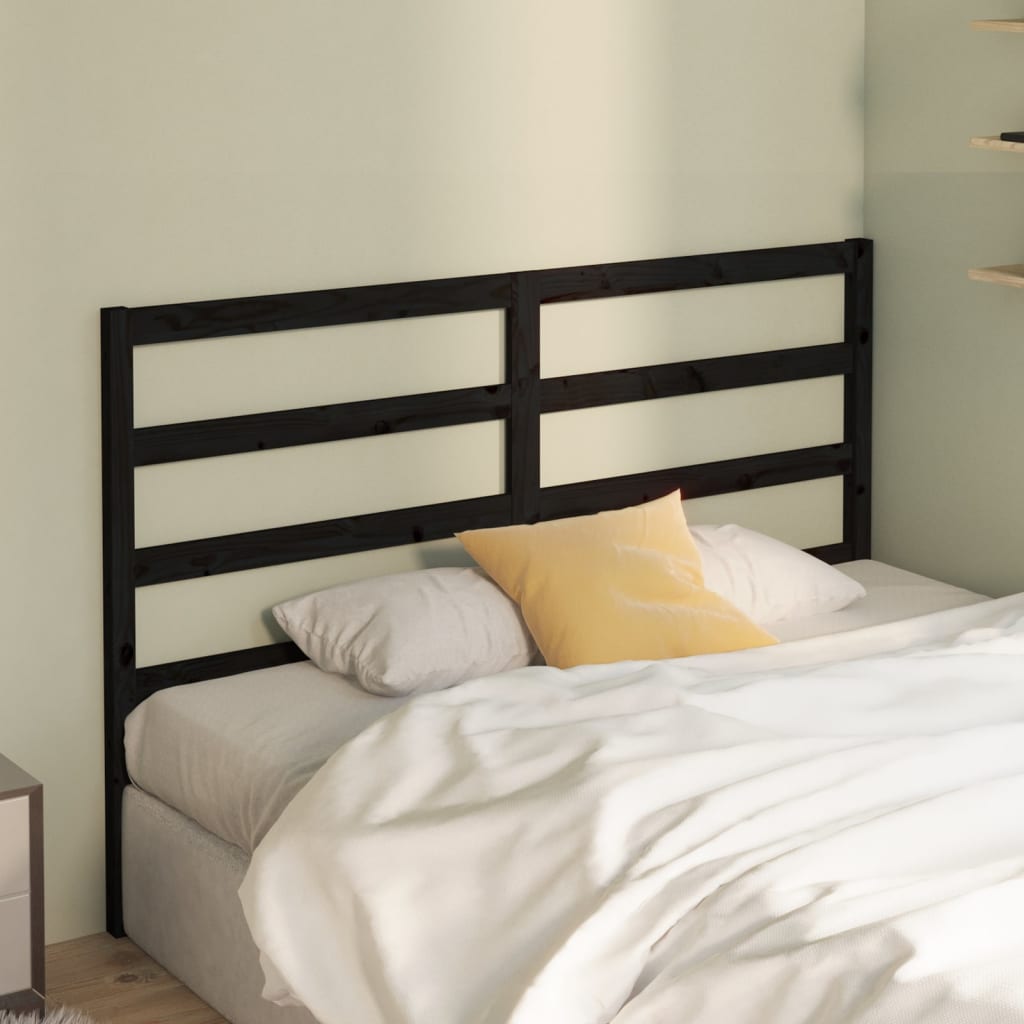 vidaXL Bed Headboard Black 156 cm Solid Wood Pine