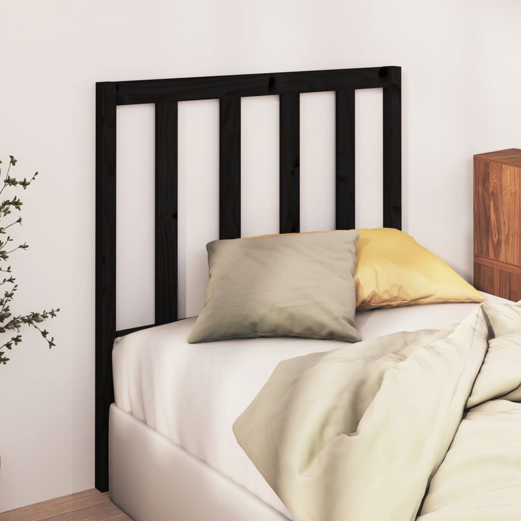 vidaXL Bed Headboard Black 96 cm Solid Wood Pine