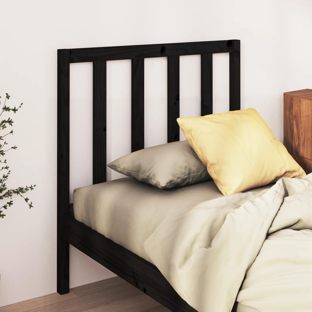vidaXL Bed Headboard Black 96 cm Solid Wood Pine