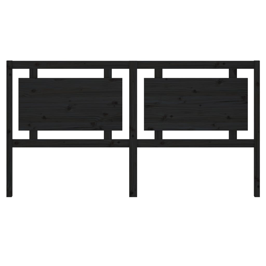 vidaXL Bed Headboard Black 185.5 cm Solid Wood Pine
