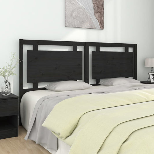 vidaXL Bed Headboard Black 185.5 cm Solid Wood Pine