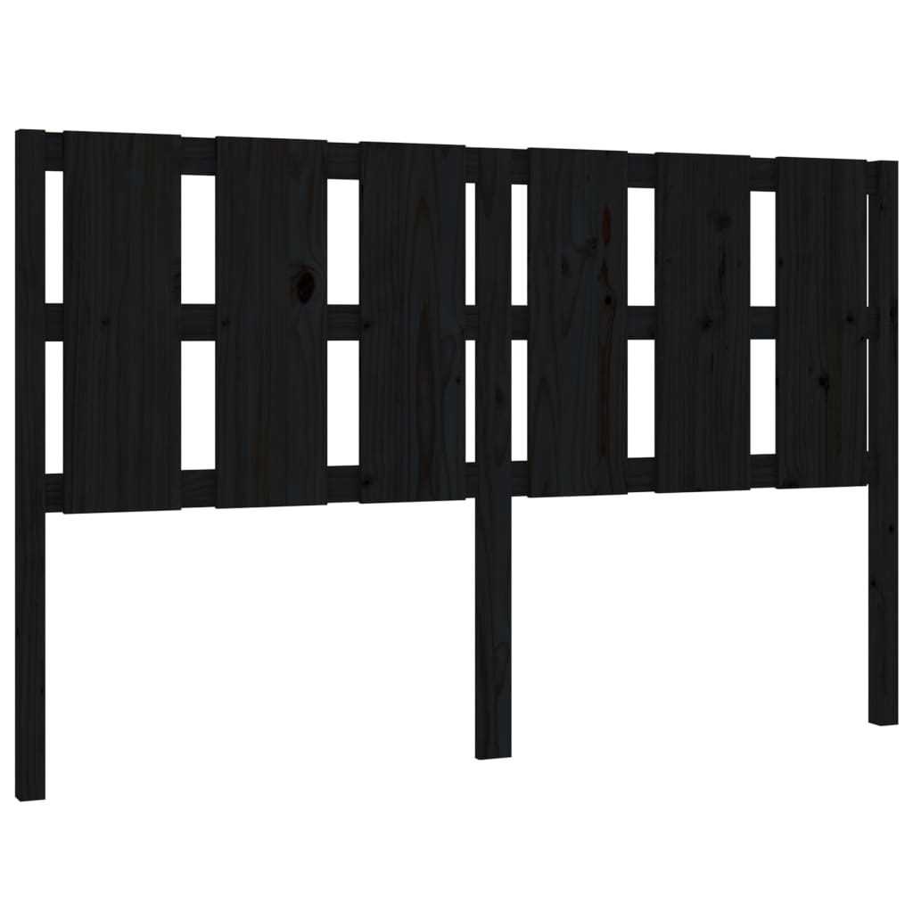 vidaXL Bed Headboard Black 155.5 cm Solid Wood Pine