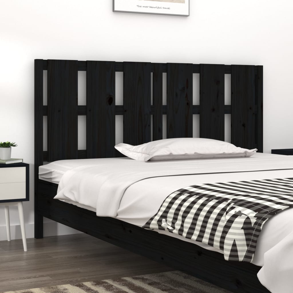 vidaXL Bed Headboard Black 155.5 cm Solid Wood Pine