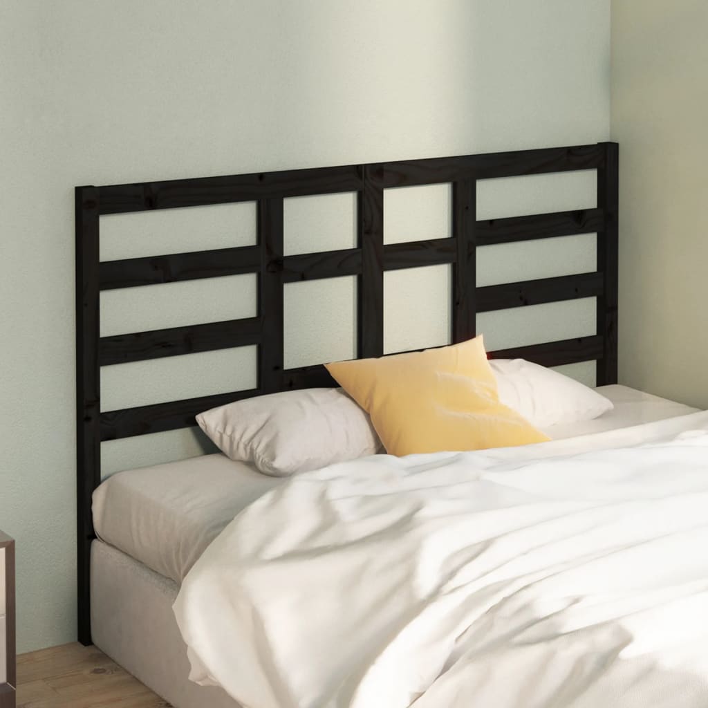 vidaXL Bed Headboard Black 141 cm Solid Wood Pine
