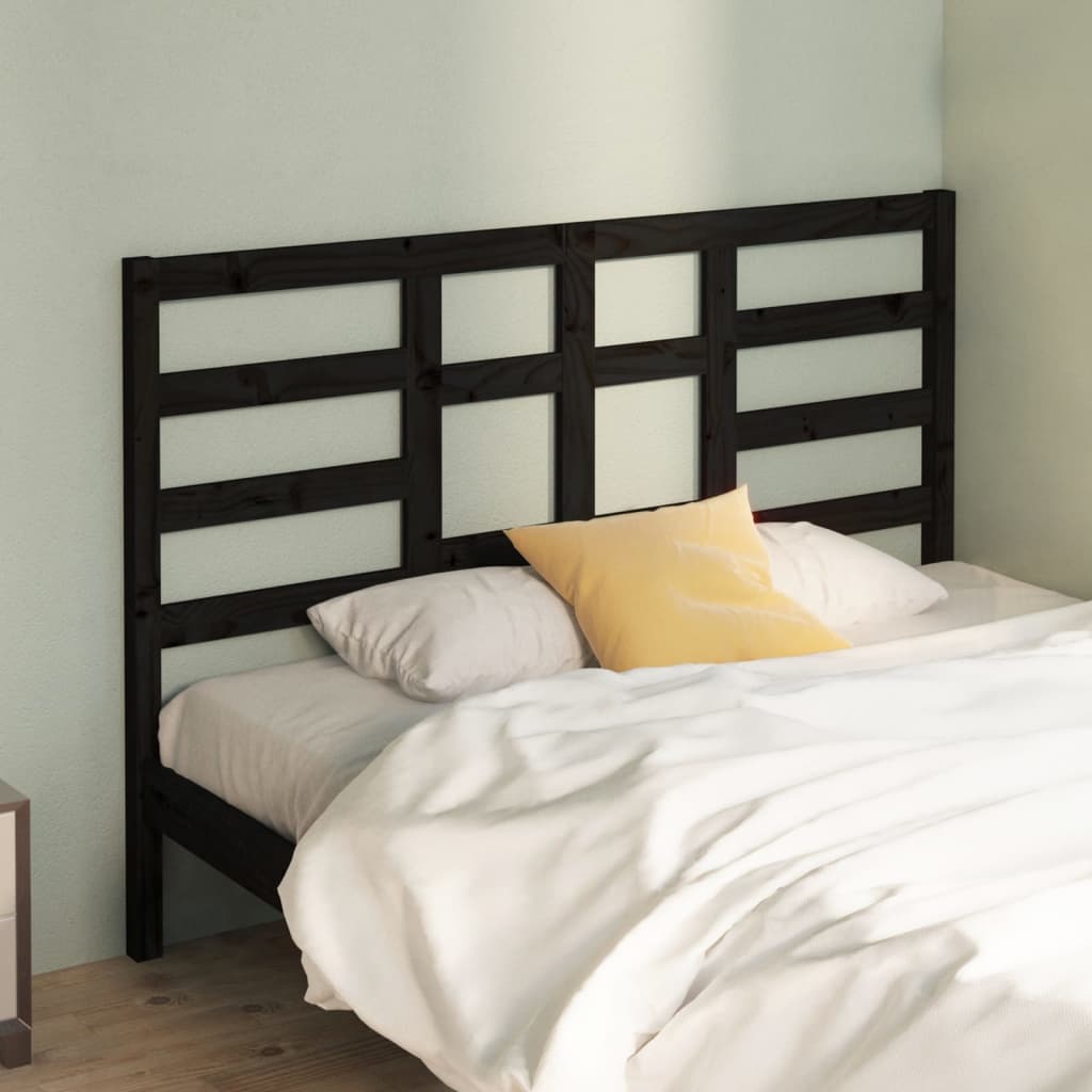vidaXL Bed Headboard Black 141 cm Solid Wood Pine