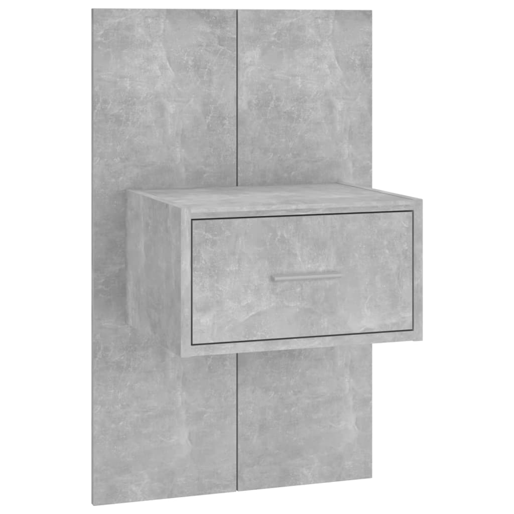 vidaXL Wall-mounted Bedside Cabinets 2 pcs Concrete Grey