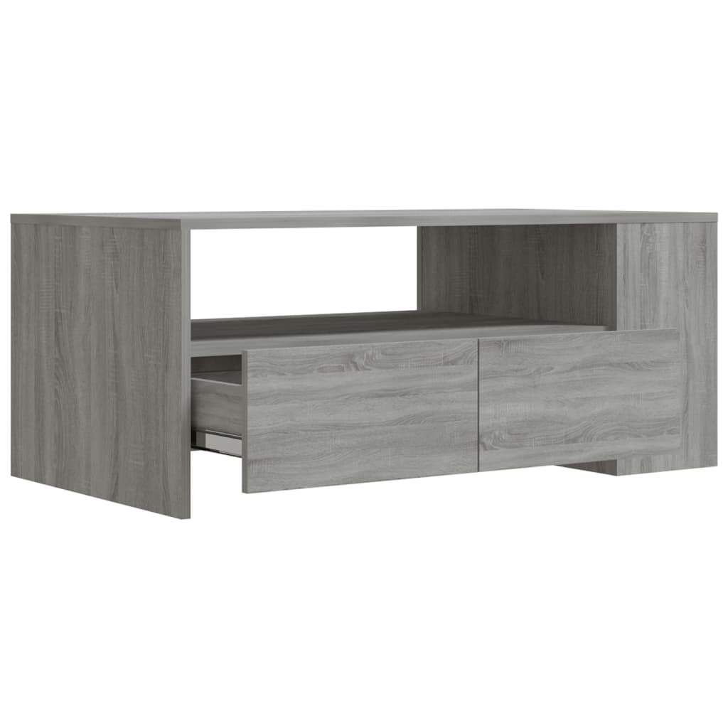 vidaXL Coffee Table Grey Sonoma 102x55x42 cm Engineered Wood