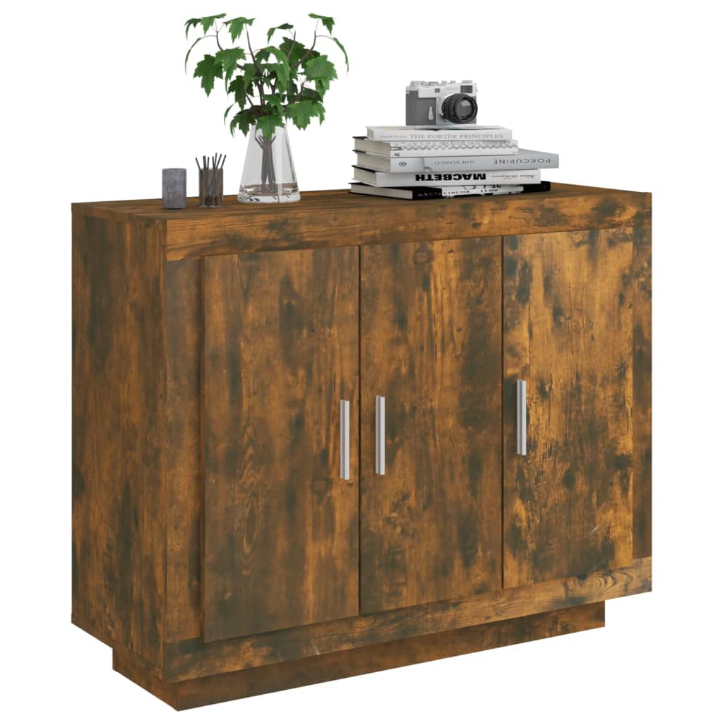 vidaXL Sideboard Smoked Oak 92x35x75 cm Engineered Wood