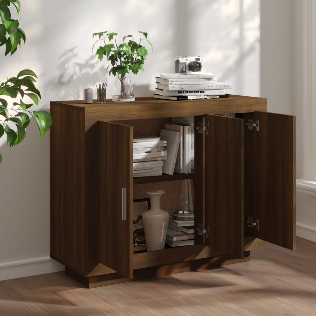 vidaXL Sideboard Brown Oak 92x35x75 cm Engineered Wood