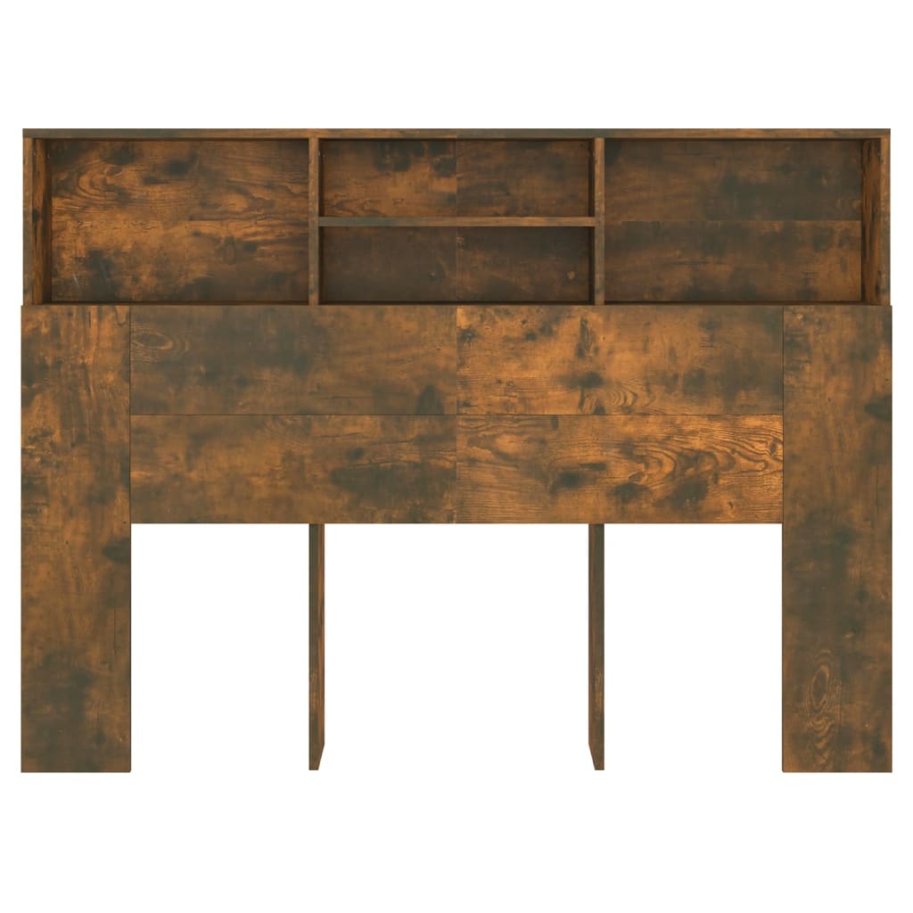 vidaXL Headboard Cabinet Smoked Oak 140 cm