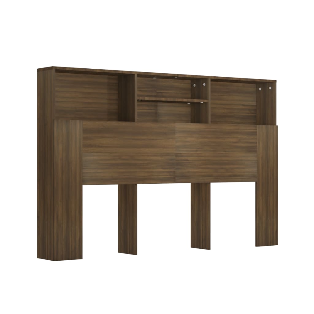 vidaXL Headboard Cabinet Brown Oak 160 cm