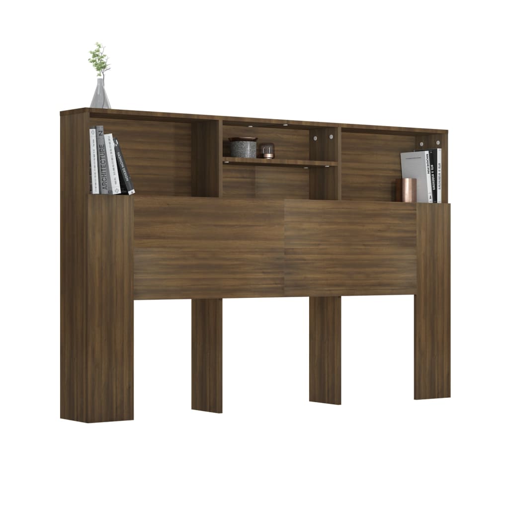 vidaXL Headboard Cabinet Brown Oak 160 cm