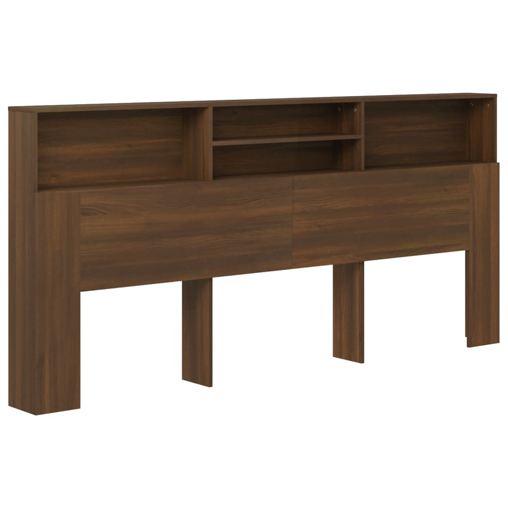 vidaXL Headboard Cabinet Brown Oak 220 cm