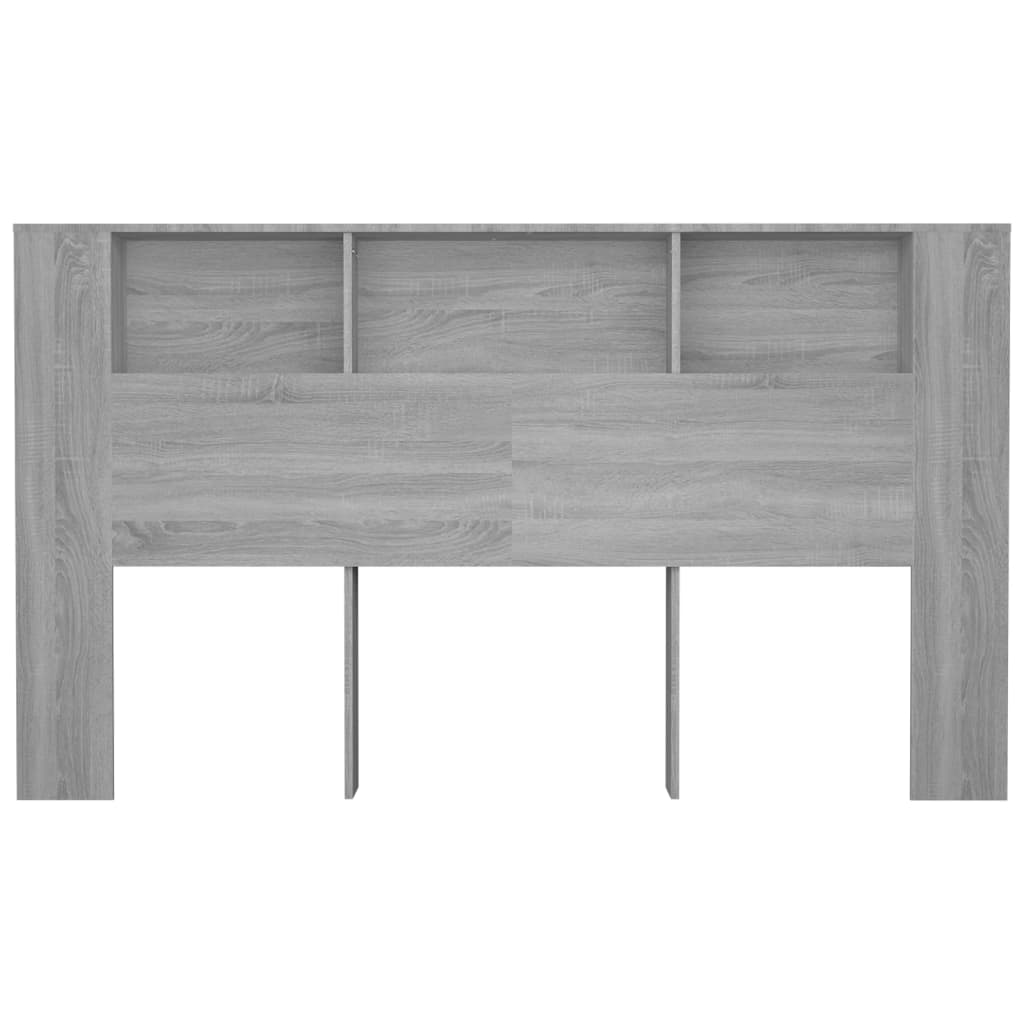 vidaXL Headboard Cabinet Grey Sonoma 180x18.5x104.5 cm