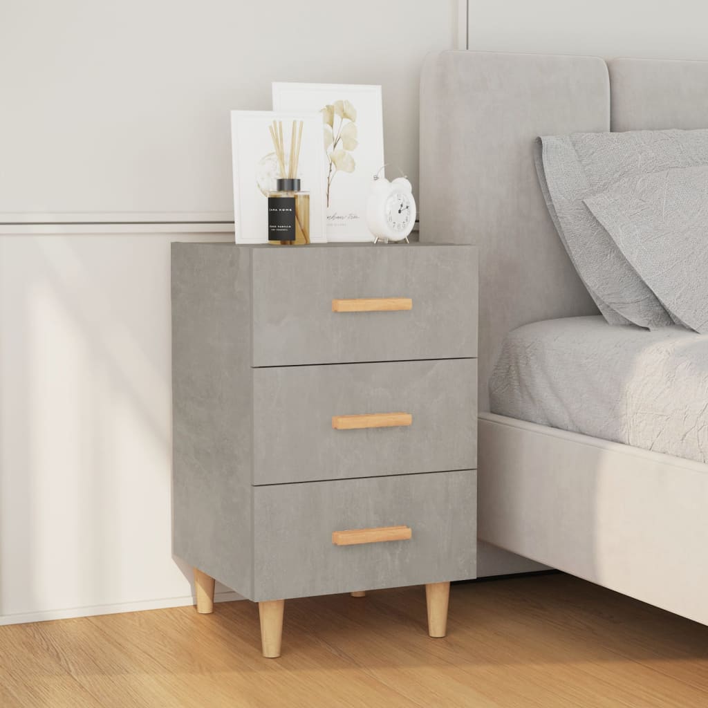 vidaXL Bedside Cabinet Concrete Grey 40x40x66 cm Engineered Wood