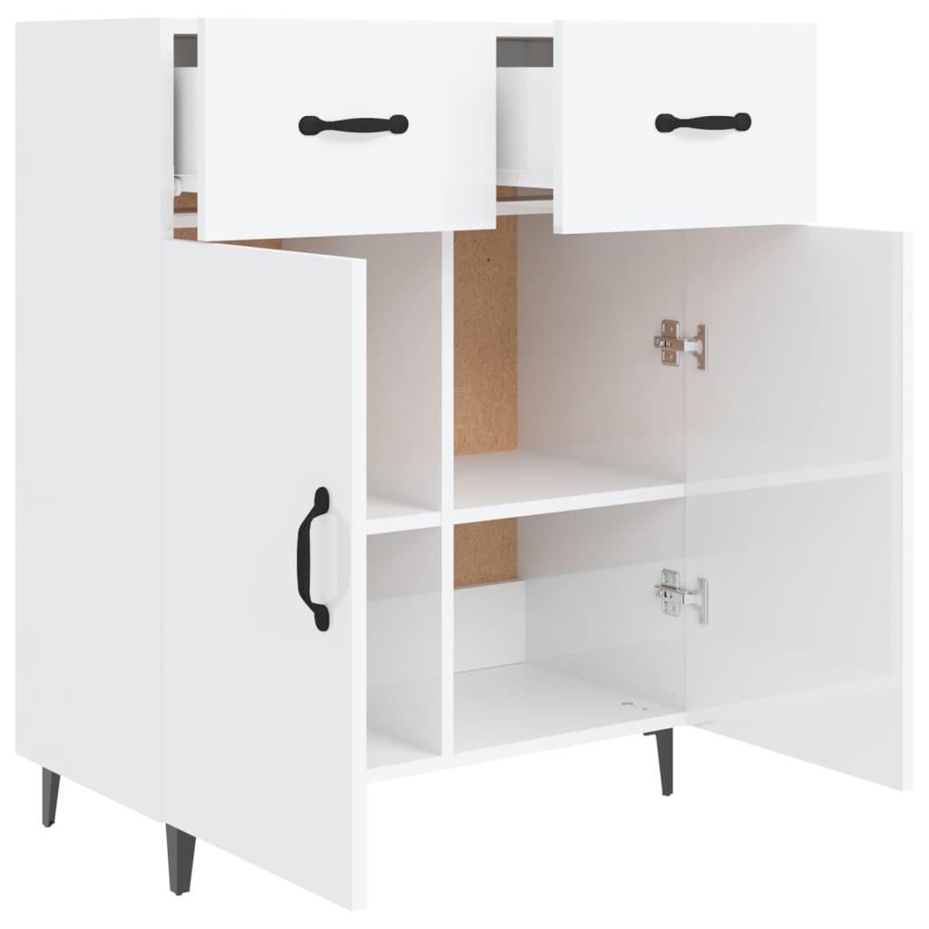 vidaXL Sideboard High Gloss White 69.5x34x90 cm Engineered Wood