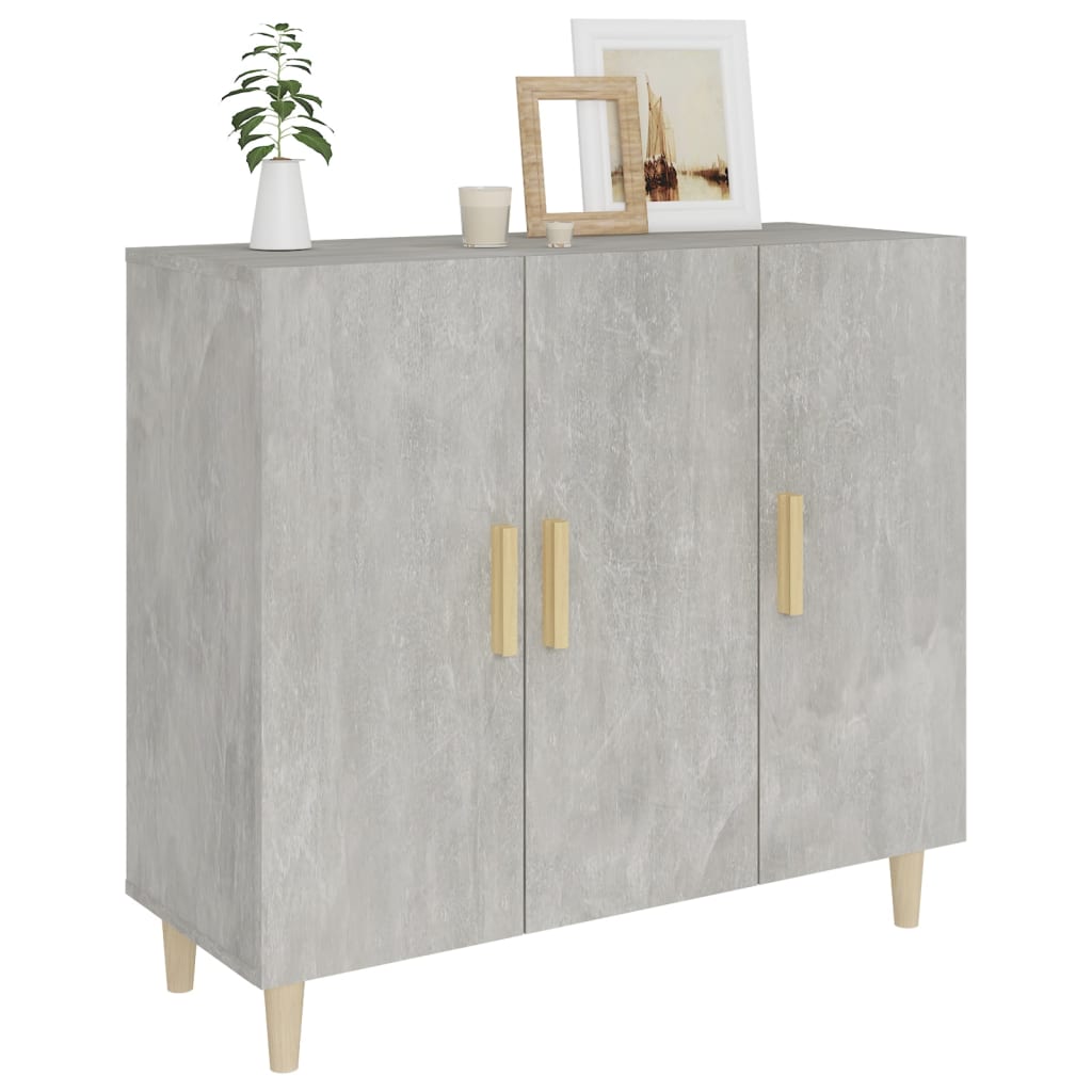 vidaXL Sideboard Concrete Grey 90x34x80 cm Engineered Wood