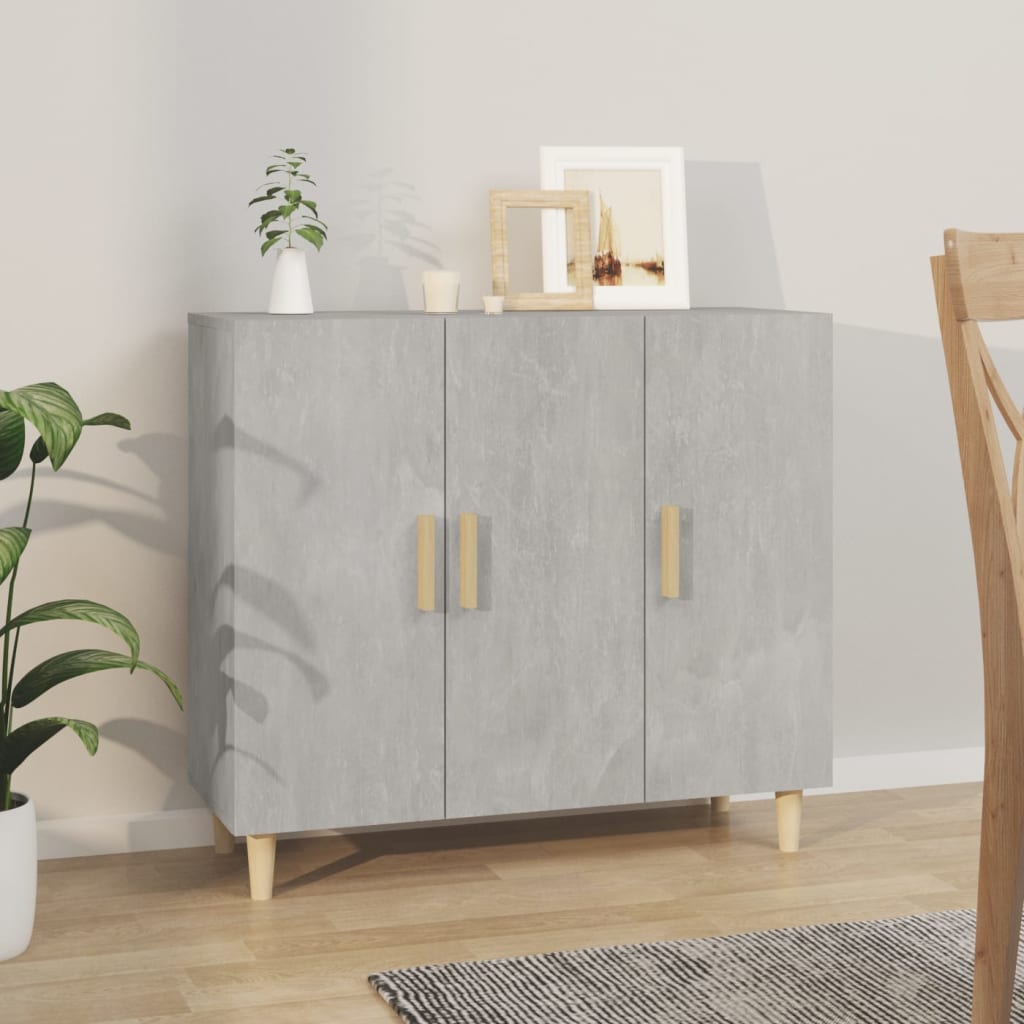 vidaXL Sideboard Concrete Grey 90x34x80 cm Engineered Wood