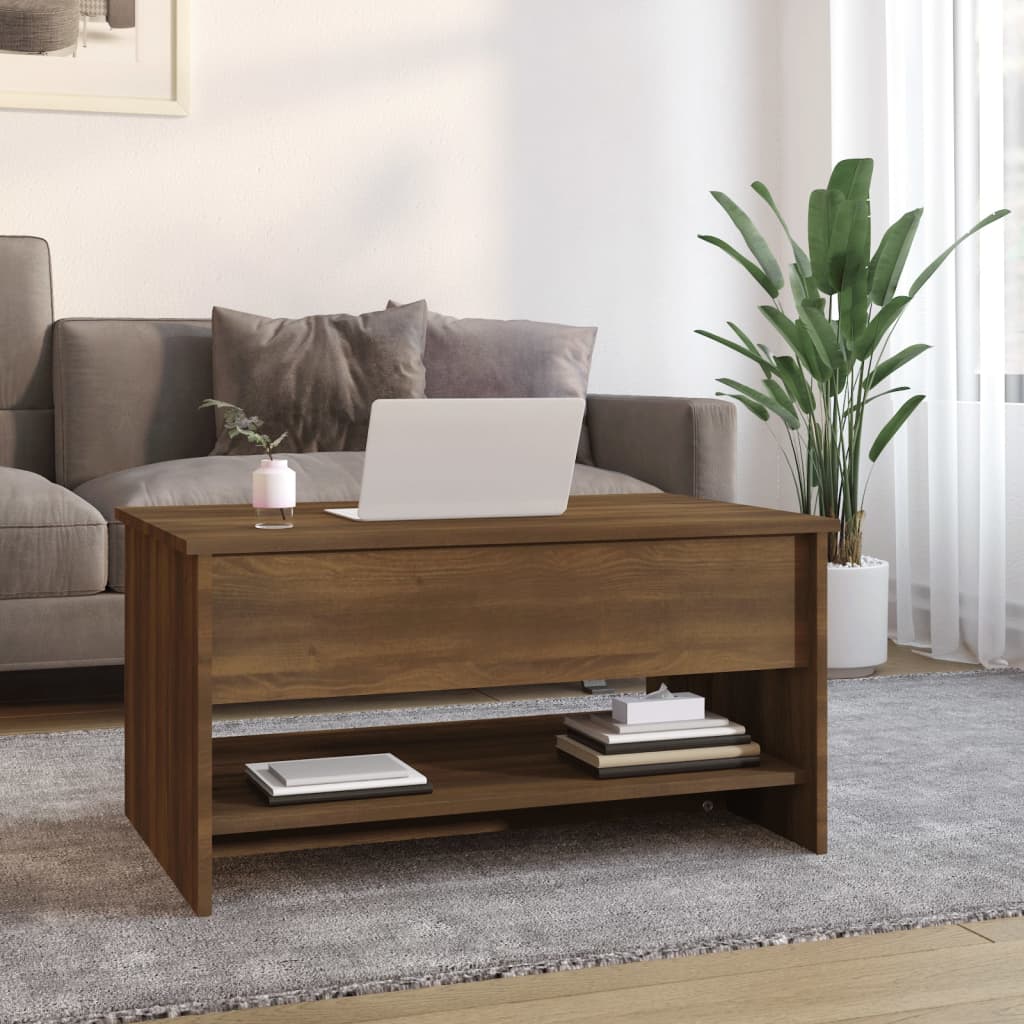 vidaXL Coffee Table Brown Oak 80x50x40 cm Engineered Wood
