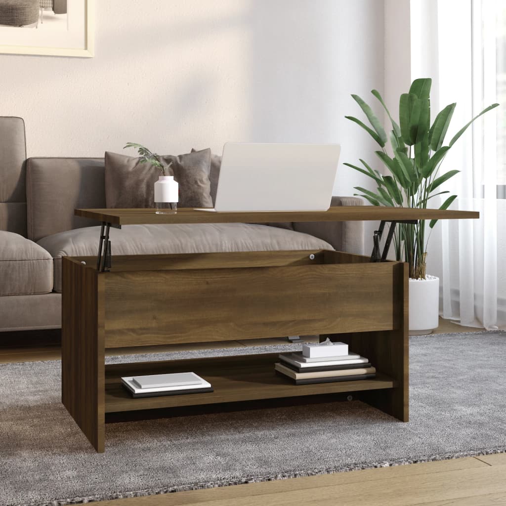 vidaXL Coffee Table Brown Oak 80x50x40 cm Engineered Wood