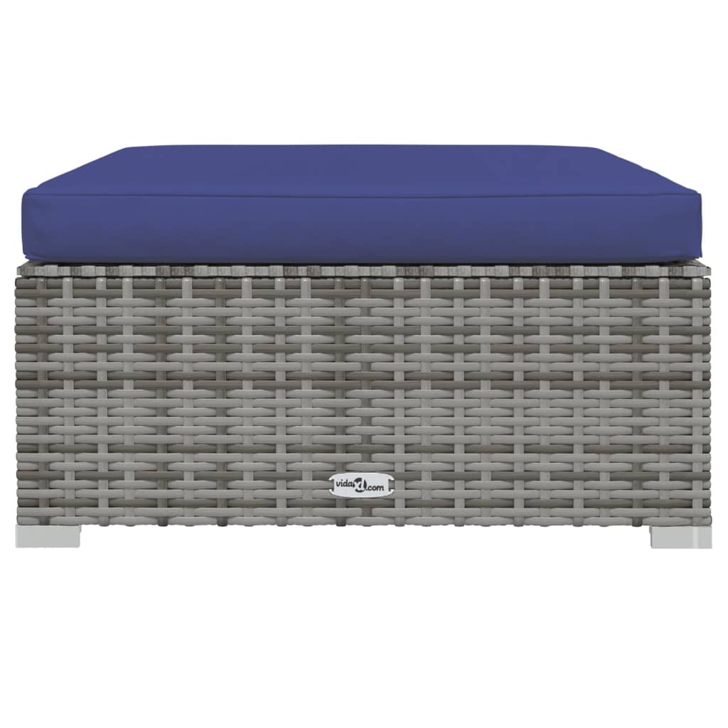 vidaXL 6 Piece Garden Lounge Set with Cushions Poly Rattan Grey