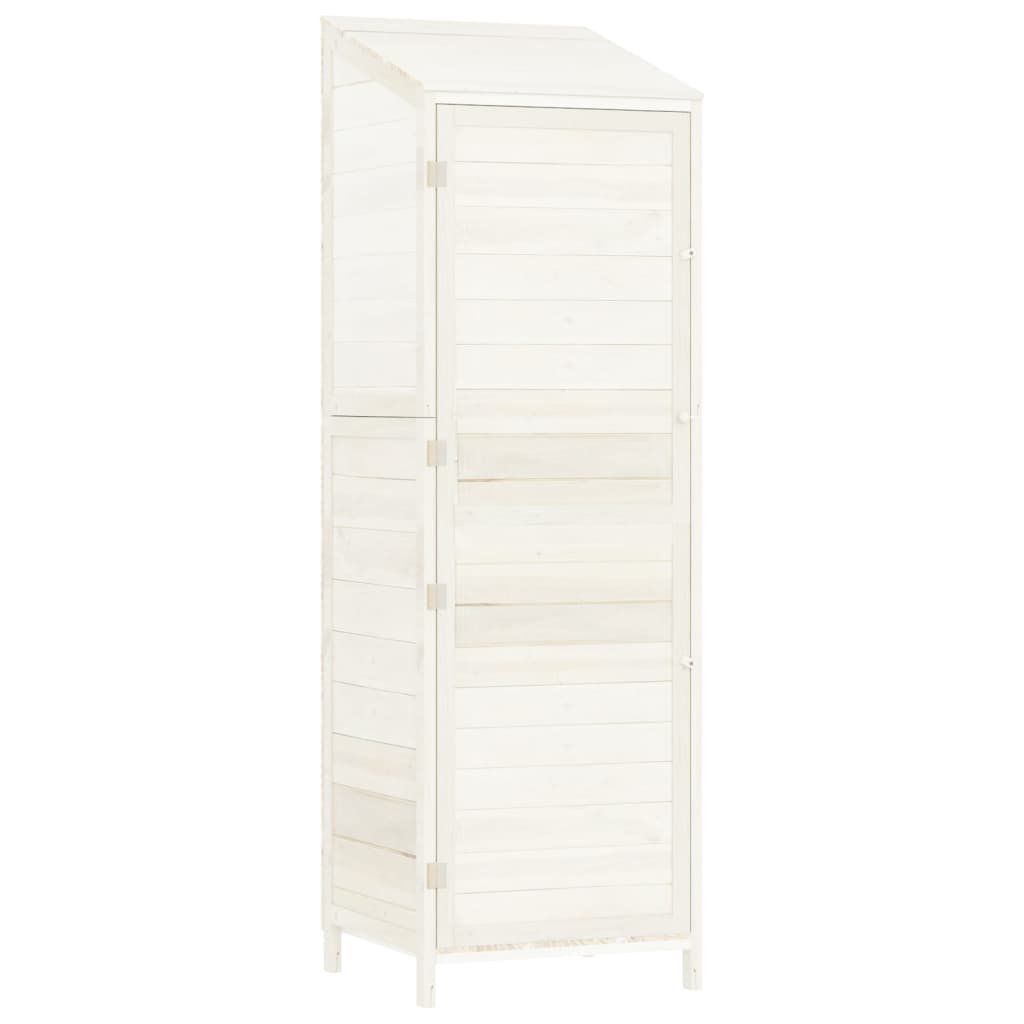 vidaXL Garden Shed White 55x52x174.5 cm Solid Wood Fir