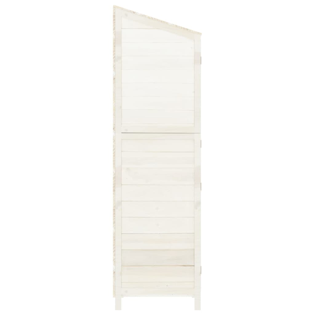 vidaXL Garden Shed White 55x52x174.5 cm Solid Wood Fir