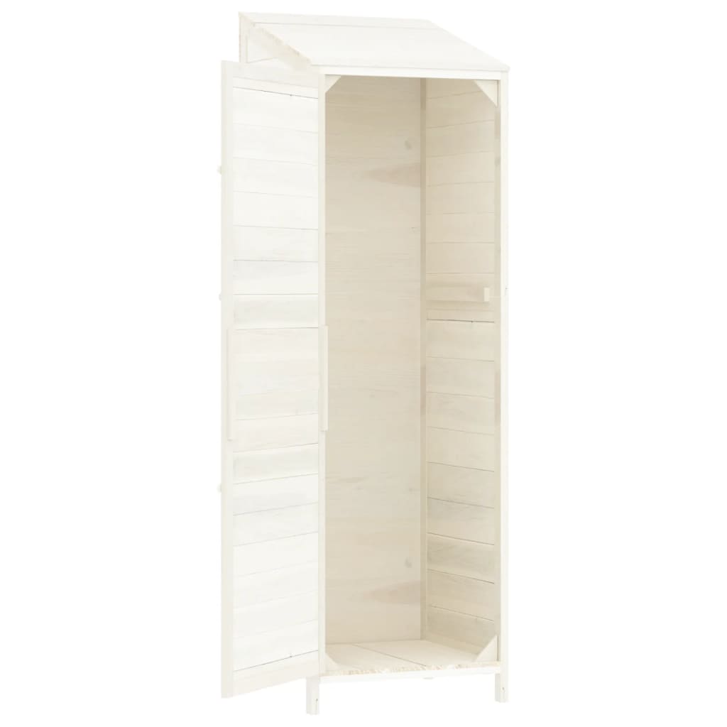vidaXL Garden Shed White 55x52x174.5 cm Solid Wood Fir