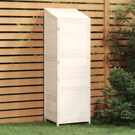 vidaXL Garden Shed White 55x52x174.5 cm Solid Wood Fir