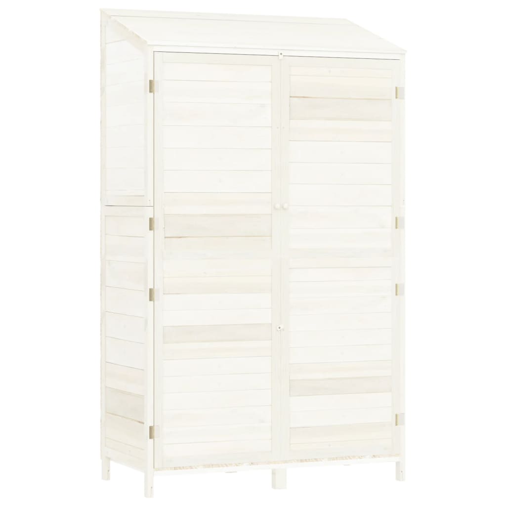 vidaXL Garden Shed White 102x52x174.5 cm Solid Wood Fir