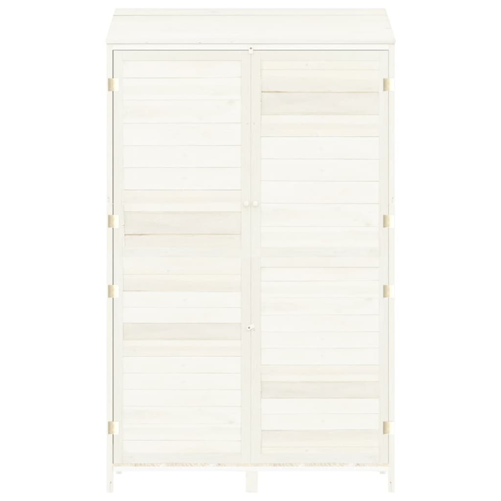 vidaXL Garden Shed White 102x52x174.5 cm Solid Wood Fir