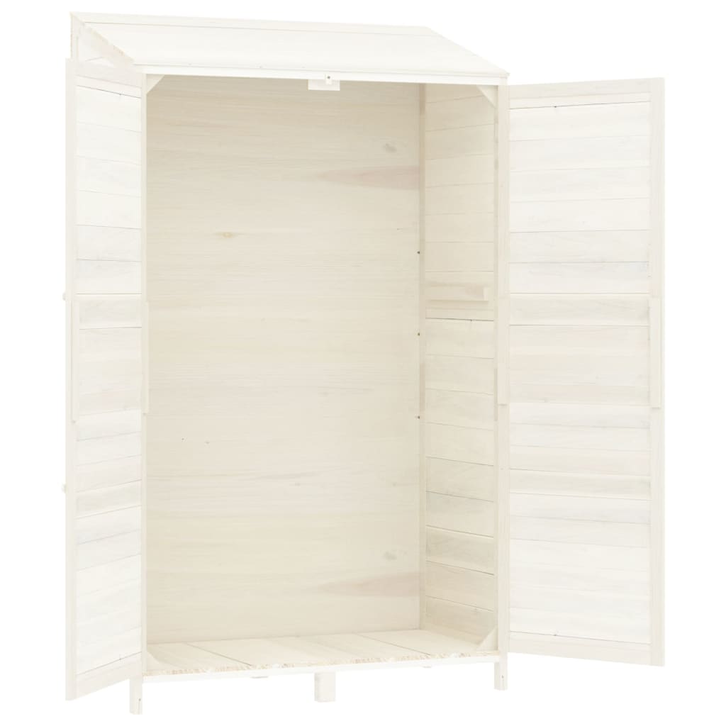 vidaXL Garden Shed White 102x52x174.5 cm Solid Wood Fir